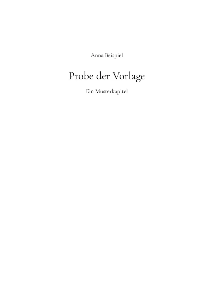 Page de titre dans le modèle Cuisine